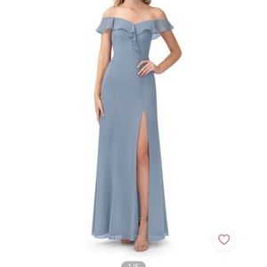 Azazie Sophie dress in dusty blue